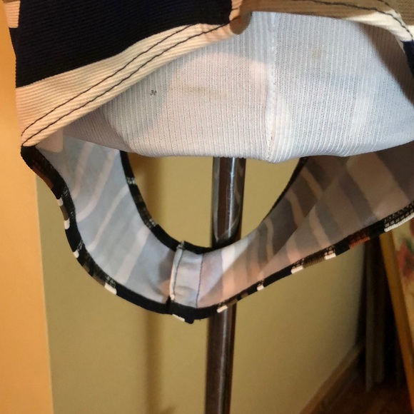 ASOPH Size 3X Peek-A-Boo Striped Wrap V-Neck Bodysuit Subdued Colors $48 NEW - Picture 7 of 11